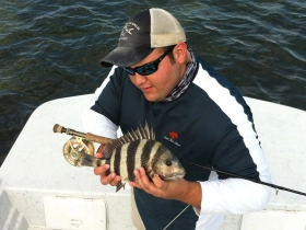 Roy with a sheepshead Roy with a sheepshead