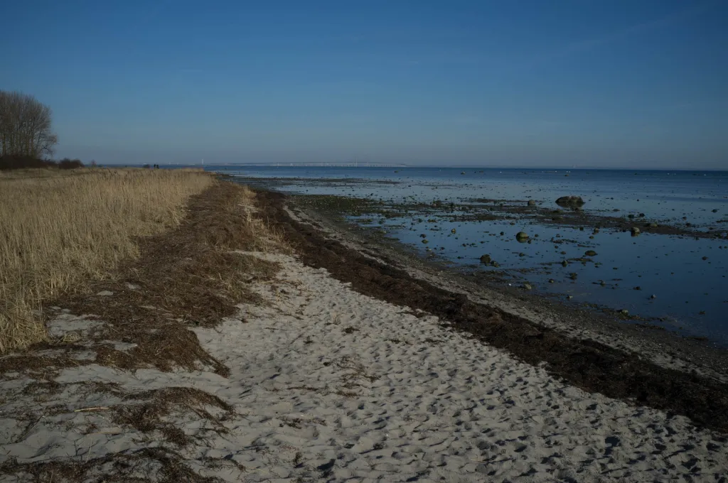Amager south beach - Looking north towards Dragoer and Copenhagen (and the Oresund Bridge)