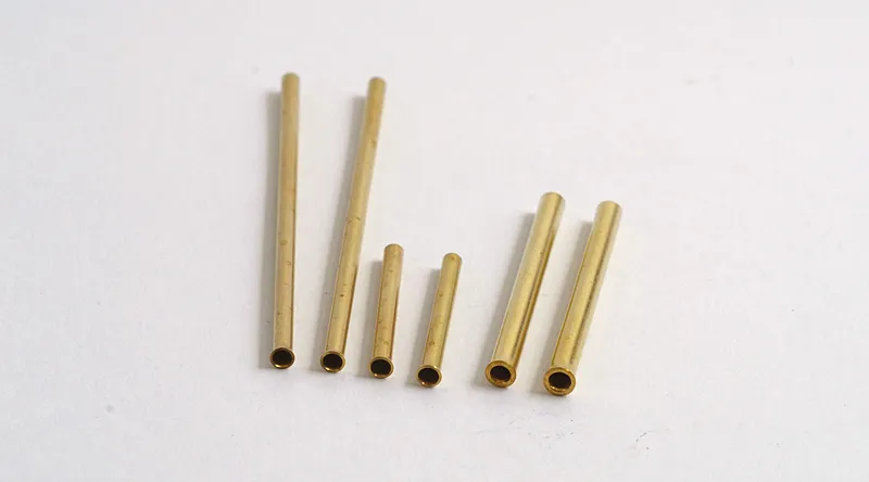 Rooney brass tubes - Rooney Tube Works has two types: light and heavy. The tubes are polished and should not fray your leader. They come in lengths from ý inch to 2ý inches (heavy) or 3 inches (light).